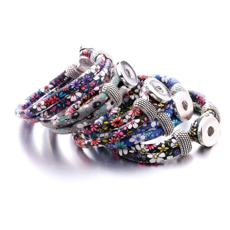 Ethnic Style Nusa Leather DIY Snap Bracelet