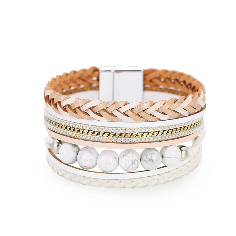 Bohemian Multi-layered Braided Genuine Leather Bracelet