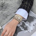Diamond Magnetic Buckle Creative Owl Decorated Bohemian Leather Bracelet