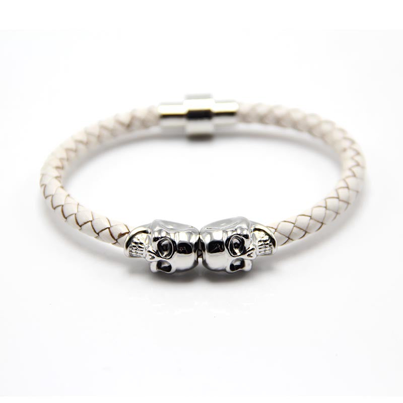 Punk Style Skull Leather Men's Bracelet