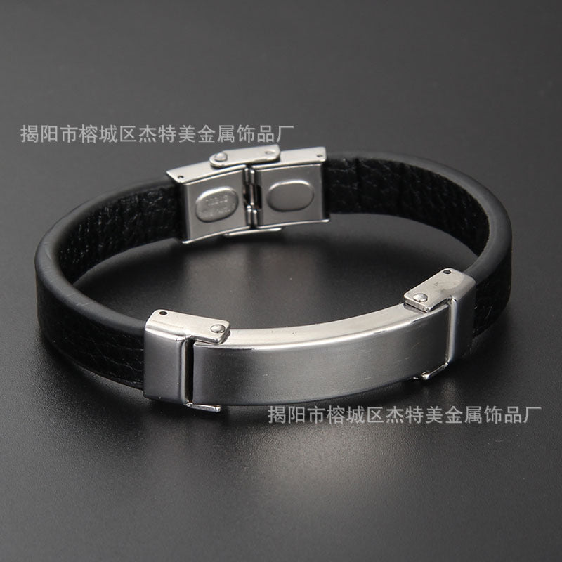 Silicone Bracelet Microfiber Titanium Steel Gold-plated Rose
