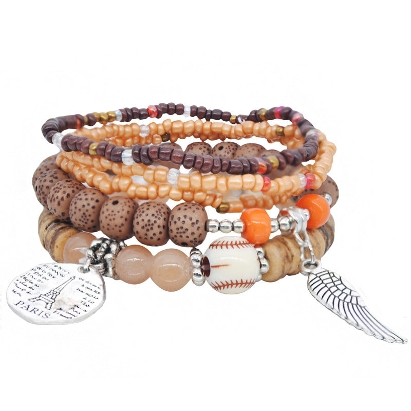 Fashion Color Bohemian Ethnic Style Bracelet Elastic