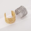 Retro Punk Style Wide Edition Metal Brushed Wire Strip Open 