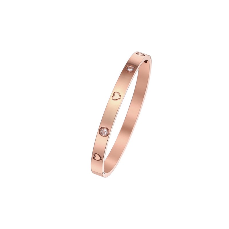 18K gold plated diamond retro stacked titanium steel bracele