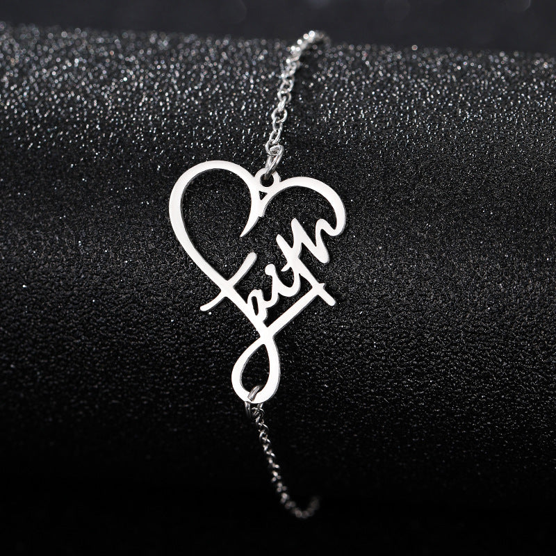 Silver Stainless Steel Cross Bracelet