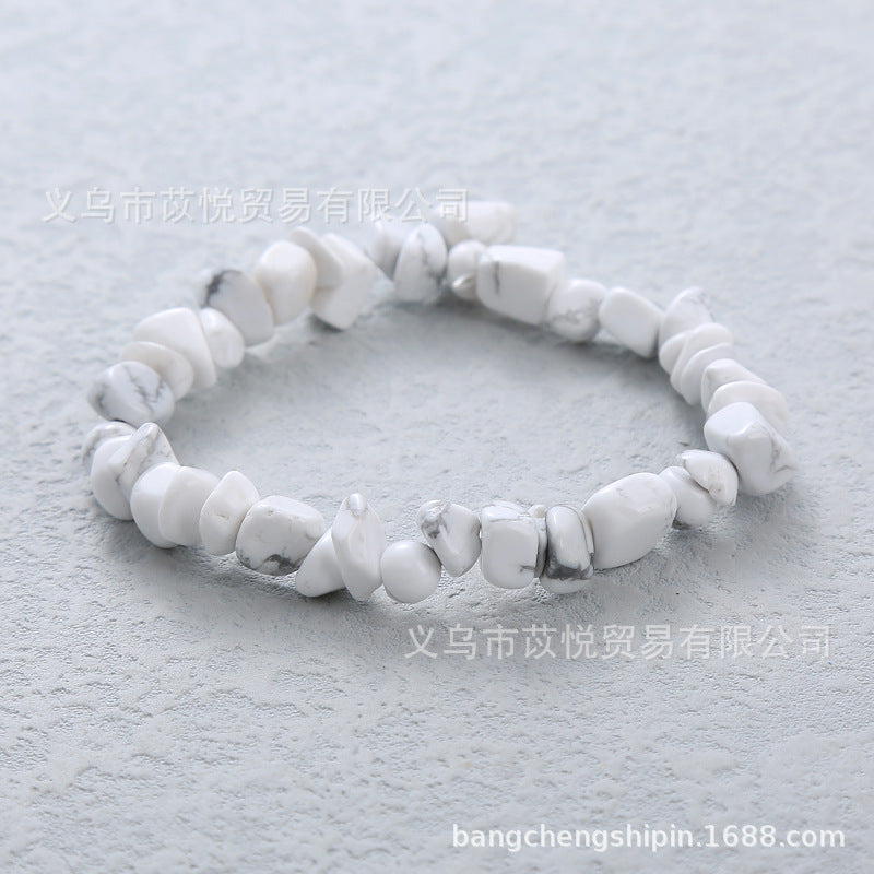 5pcs natural crystal gravel elastic bracelet colorful gravel
