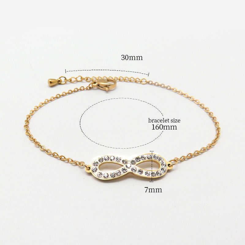 Fashion all-match titanium steel bracelet women's