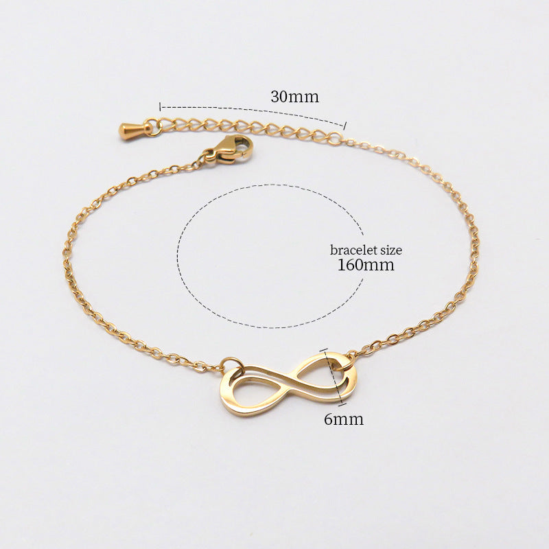 Fashion all-match titanium steel bracelet women's