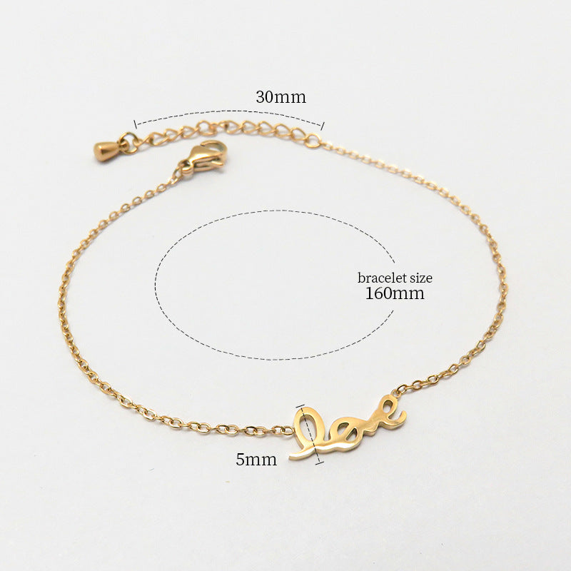 Fashion all-match titanium steel bracelet women's