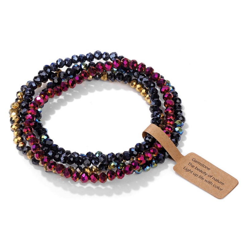 Summer Colored Glass Four-piece Vintage Bracelet