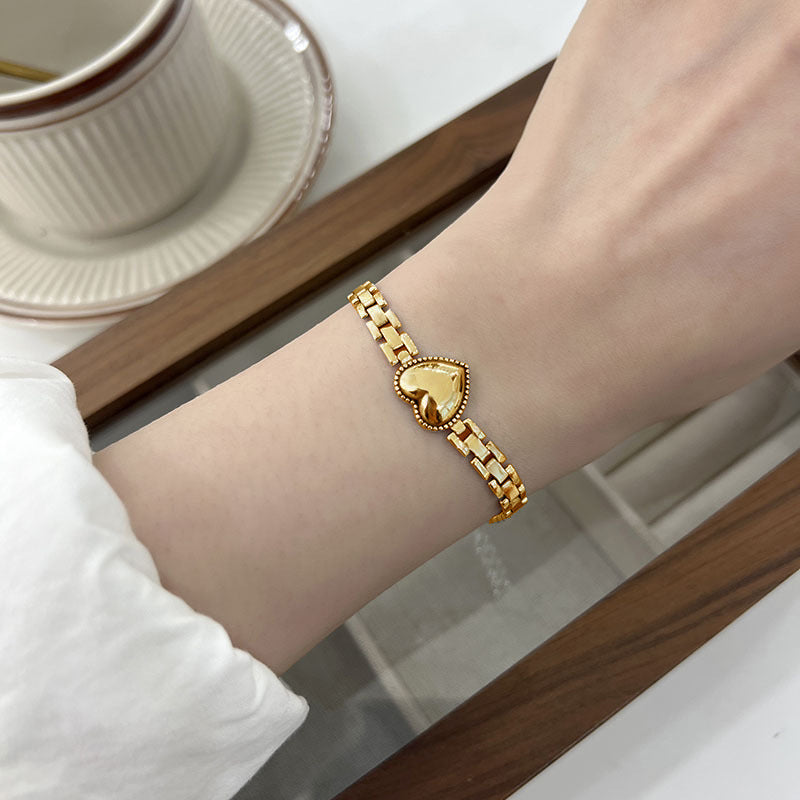 Titanium steel heart strap thick chain bracelet