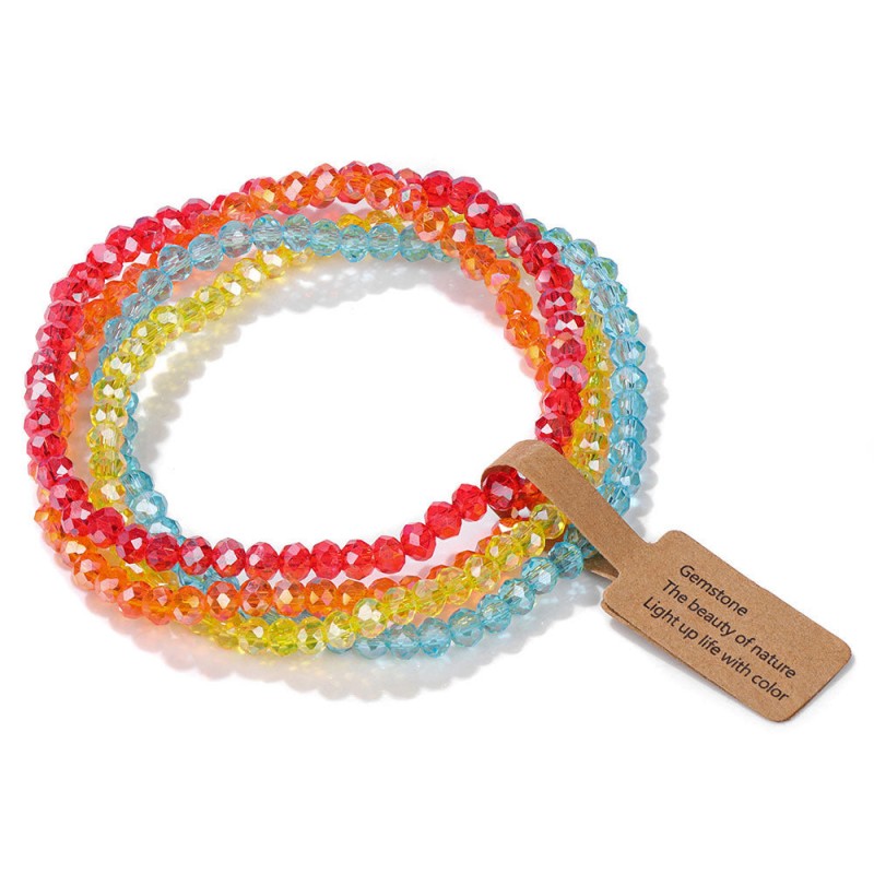 Summer Colored Glass Four-piece Vintage Bracelet