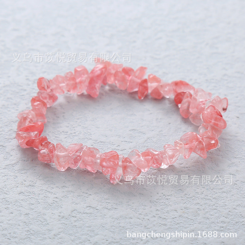 5pcs natural crystal gravel elastic bracelet colorful gravel