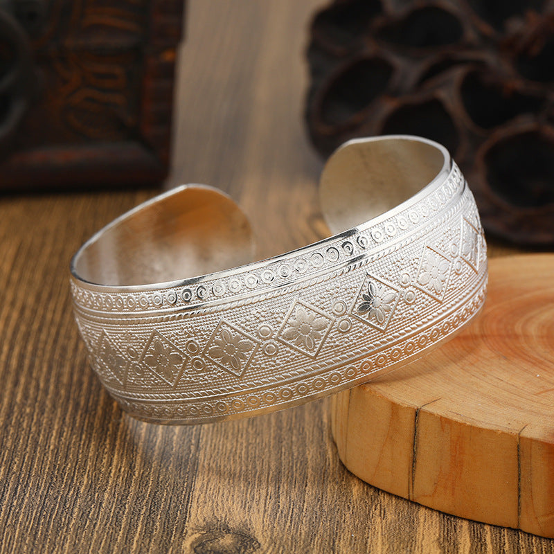 Vintage Ethnic Style Miao Silver Bracelet