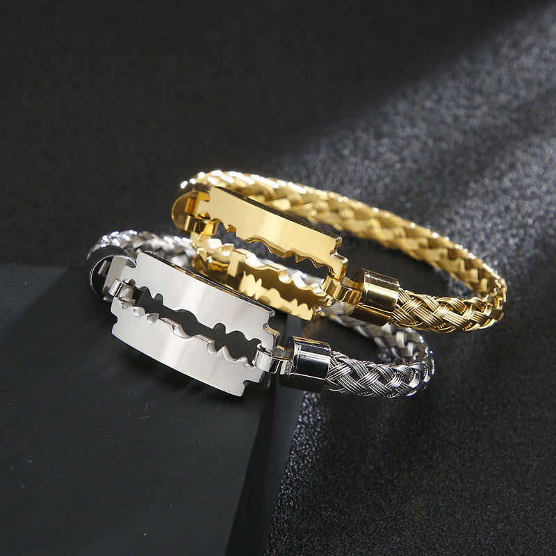 Electroplated steel wire braided blade titanium steel men's 