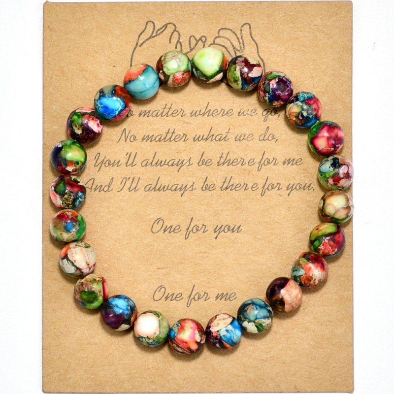 bohemian beaded colorful emperor stone bracelet