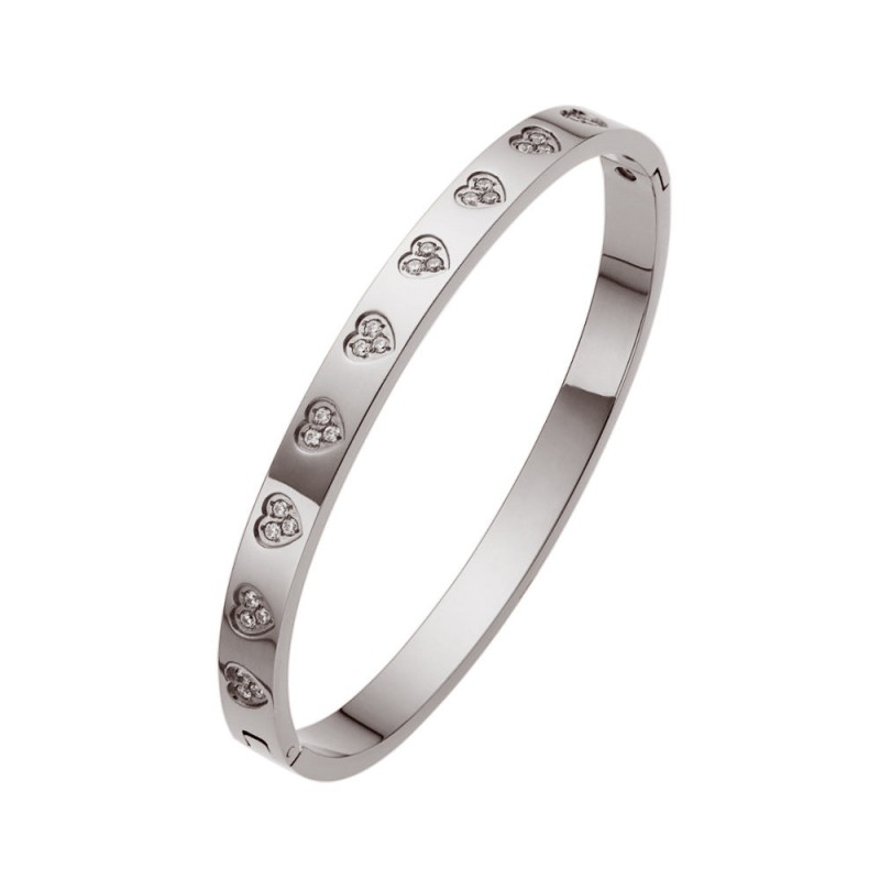18K gold plated diamond retro stacked titanium steel bracele