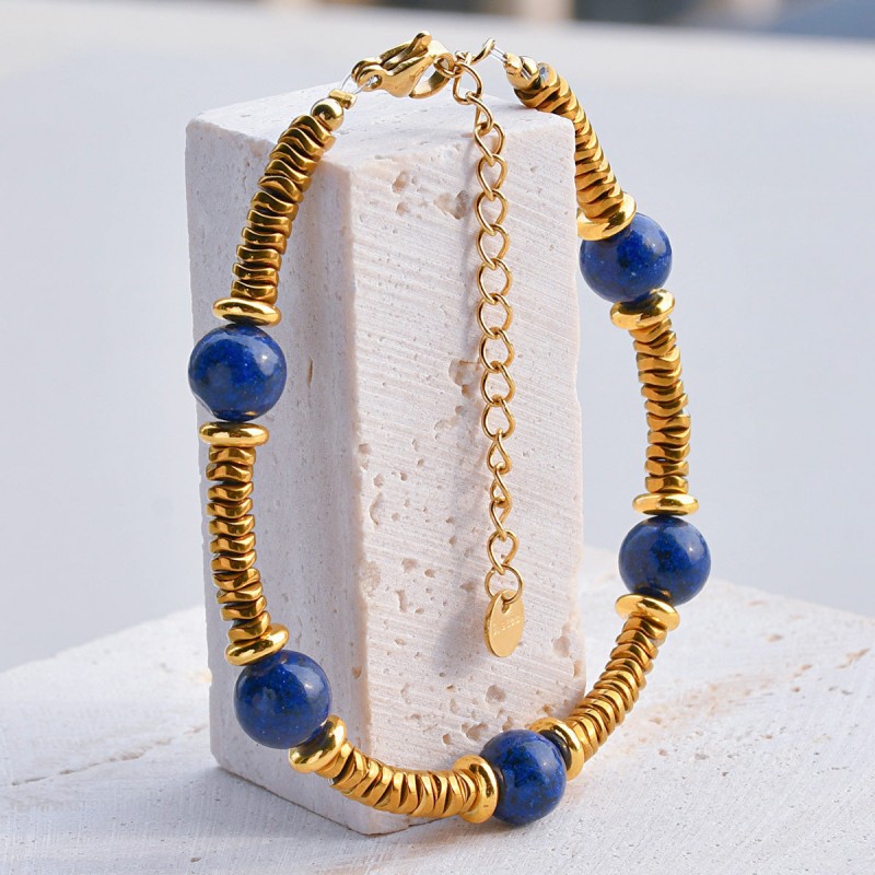 Retro texture color natural stone stitching titanium steel