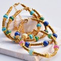 Retro texture color natural stone stitching titanium steel