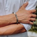 Men's silver adjustable Viking pattern Bracelet