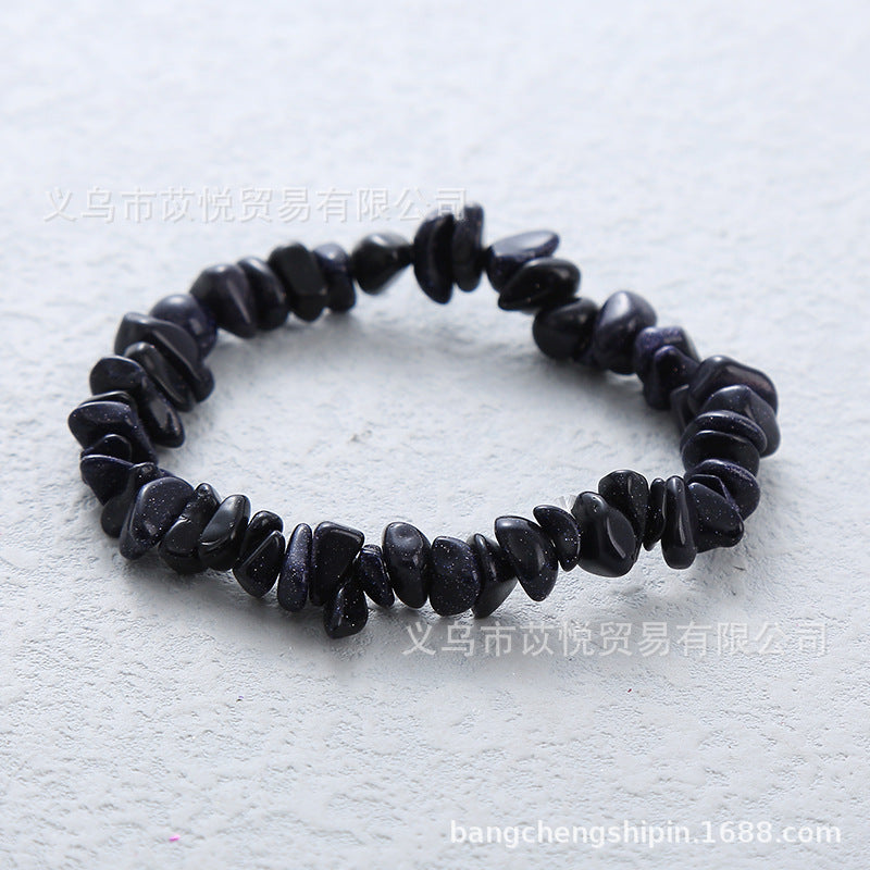 5pcs natural crystal gravel elastic bracelet colorful gravel