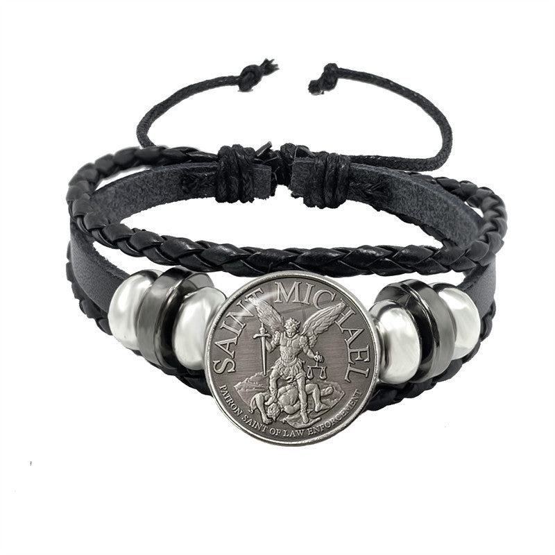 Time Gemstone Leather Cord Bracelet