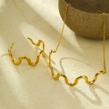 Titanium steel wave necklace bracelet 18K gold stainless steel jewelry