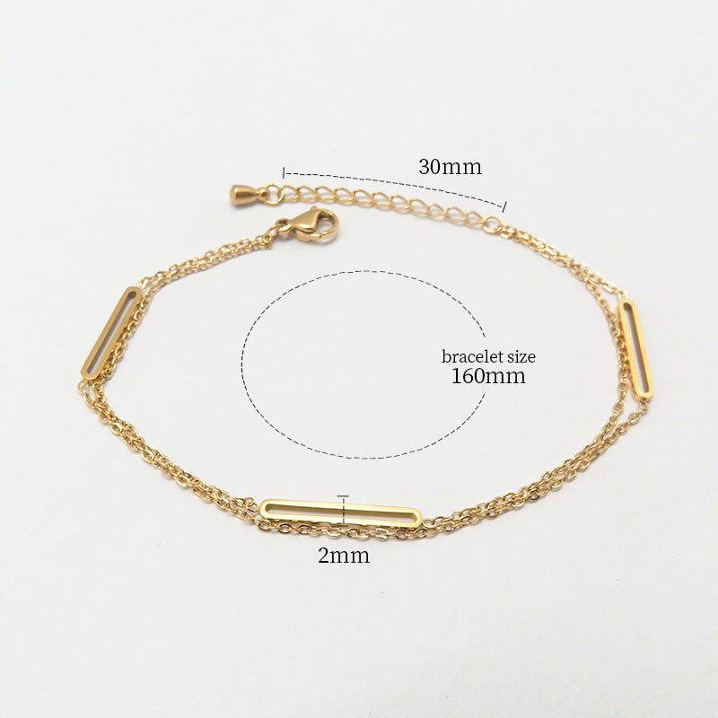 Fashion all-match titanium steel bracelet women's