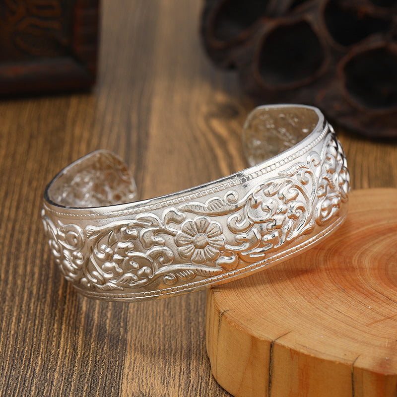 Vintage Ethnic Style Miao Silver Bracelet