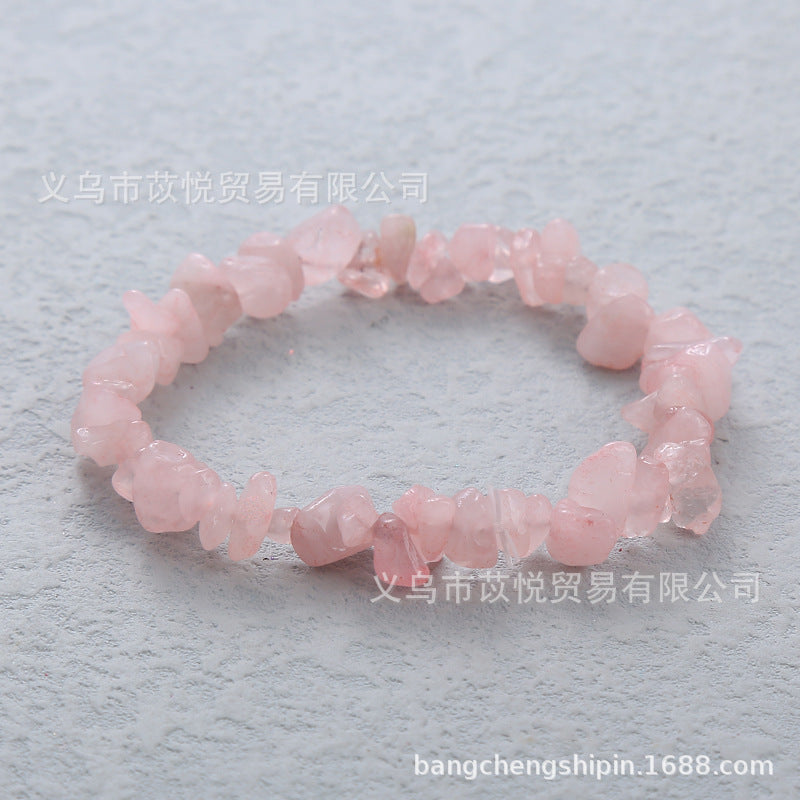 5pcs natural crystal gravel elastic bracelet colorful gravel